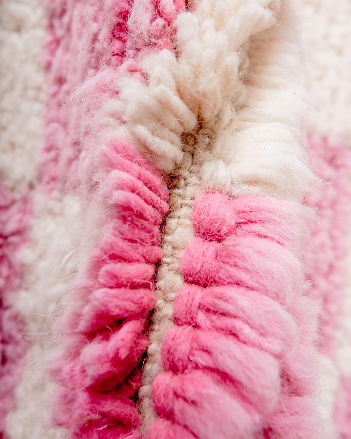 odern, designer, handcrafted Berber rug from Morocco. Beniourain carpet with beautiful colours and patterns and fluffy wool texture.